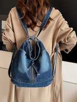Sac à dos fourre-tout en jean pour femme, sac à bandoulière convertible, sac à main hobo décontracté, sac convertible 3-en-1, personnalisation OEM ODM, vente en gros