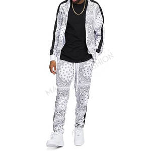 Survêtement athlétique unisexe coupe régulière, veste zippée, pantalon de survêtement à cordon de serrage, lavage à l'acide, molleton décontracté respirant, bande latérale - Product Image 5