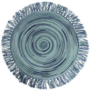 Mantel Individual Redondo de Poliéster Hecho a Mano, Lavable, con Flecos de Temática Oceánica para Uso Doméstico - Product Image 1
