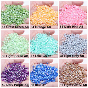 Usine en gros en vrac 10mm 100 pièces résine couleur AB Flatback coloré demi strass perle colle pour artisanat Nail Art Nizi marque - Product Image 6