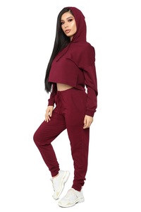 OEM Custom Logo Solid Distressed Patch Embroidery Zip Hoodie Tracksuits Loose Sweatpants Sexy WomanTrack Suit <b>Jogger</b> <b>Set</b> - Product Image 4