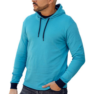 Sudadera con Capucha Deportiva para Hombre, Nueva Moda Internacional, Lisa, 100% Algodón, Felpa, Ropa de Calle de Invierno, Talla Grande, Mangas Largas, Secado Rápido - Product Image 2