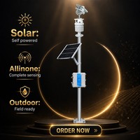 Station météo solaire photovoltaïque 10-en-1, moniteur météorologique ultrasonique, vitesse du vent, température, humidité, pluie, UV, RS485, OEM