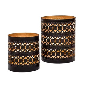 Vela de Metal de diseño moderno, forma redonda chapada en oro votiva para el hogar, decoración de bodas y fiestas, portavelas votivo - Product Image 3