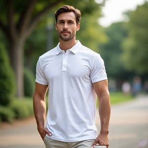 Polo de Secado Rápido para Hombre, Ropa Deportiva Ligera con Cuello Vuelto, Tejido de Punto, Verano - Product Image 4