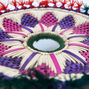 Bandeja Artesanal Ecológica Personalizada, Bandeja de Servir de Acacia Multicolor Hecha a Mano, Estilo Chabi - Product Image 1