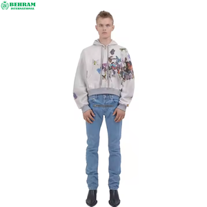 Ventes directes usine – Nouveaux sweats à capuche pour hommes en molleton denim et French Terry, zippés, en coton épais, respirants et à séchage rapide - Product Image 3