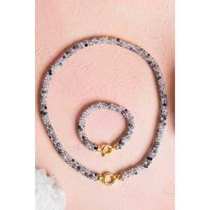 ชุดสร้อยคอและกำไลข้อมือควอตซ์รูทิเลเต็ดถักมือแท้พร้อมตัวล็อคเงิน สร้อยคอ 48 ซม. กำไลข้อมือ 19 ซม. - Product Image 2