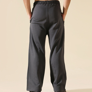 Pantalon large décontracté pour homme de haute qualité, personnalisé, blanc, motif droit, jambe large, avec taille élastique et cordon de serrage - Product Image 1