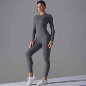Ensemble de débardeurs et leggings Gymwear personnalisés pour femmes ensemble deux pièces de fitness vêtements de sport OEM vêtements d'entraînement respirants - Product Image 1