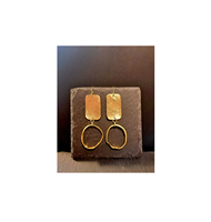 Bijoux modernes Boucles d'oreilles en laiton plaqué or véritable Boucles d'oreilles de type pois pour femmes