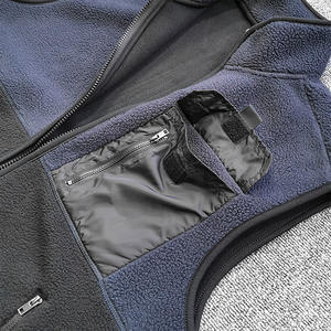 Chaleco de lana suave Polar de estilo clásico de moda para hombre con bolsillos con cremallera, chaleco de lana térmico transpirable cómodo de invierno - Product Image 3