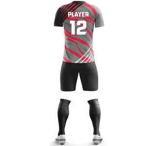 ชุดเสื้อฟุตบอลแบบซับลิเมชั่นสั่งทำพิเศษสำหรับทีม ดีไซน์ใหม่ คอวี ผ้าระบายอากาศ แห้งเร็ว สกรีนชื่อทีมได้ ขายส่ง - Product Image 3