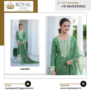 Dernière collection de vêtements ethniques indiens en coton de soie avec broderie Collection de costumes Salwar pour mariage et fête - Product Image 5