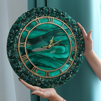 Sculptures murales en verre et malachite faites à la main pour la décoration intérieure moderne, autocollantes, pour usage au bureau
