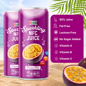 Zumo para beber espumoso de fruta de la Pasión 330ml - VINUT OEM ODM Fabricante Etiqueta privada HALAL KOSHER Jugo enlatado - Product Image 5