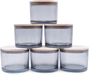 Прозрачные прозрачные стеклянные банки для свечей C & H, роскошные сосуды из цинкового сплава, тонкая плоская Золотая крышка и жесткая подарочная коробка - Product Image 4