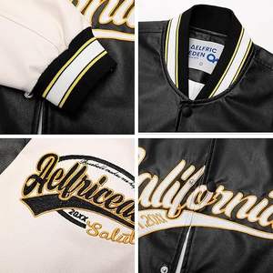 Chaqueta Universitaria Clásica de Cuero de la Más Alta Calidad, Chaqueta Universitaria con Letras y Bolsillos Laterales, Hecha en Pakistán 2024 - Product Image 5