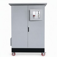 Armoire de distribution d'énergie industrielle, boîte de distribution électrique mobile avec doubles portes, roulettes rouges, arrêt d'urgence