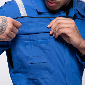 Combinaisons de travail ignifuges en coton haute visibilité 1 pièce Veste Pantalon Uniforme de travail Pétrole Gaz Réfléchissant Sécurité Résistant aux flammes FR FRC Vêtements de travail - Product Image 4