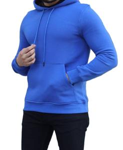 Sudadera con capucha de lana azul para hombre, chándal liso para gimnasio, jersey de manga larga de gran tamaño, sudaderas con capucha de gran tamaño con estampado 3D - Product Image 1