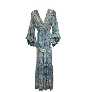 Elegante Vestido Maxi Boho de Seda y Viscosa para Mujer, Verano, Playa - Product Image 3