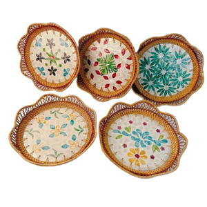 Plateaux en osier naturel Plateau de service en rotin Vietnam Assiette de rangement Rectangle Petit déjeuner à prix compétitif - Product Image 4