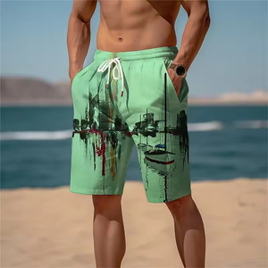 2025 Nueva colección de diseño nuevos pantalones cortos a cuadros estampados en 3D para hombre Pantalones cortos transpirables de punto informales hawaianos medios calientes - Product Image 5