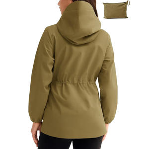Chaqueta cortavientos Softshell ligera para mujer personalizable impermeable a prueba de viento tiras reflectantes duraderas cremallera algodón - Product Image 2