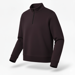 Sweat-shirt lourd en coton personnalisé, col montant 1/4 zip, sweat-shirt à col rond pour homme, tendance, col rond quart, ample, lavé - Product Image 3
