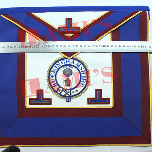 Tablier de déshabillage provincial de marque avec insigne de tablier Tablier d'insigne maçonnique en cuir d'agneau de conception personnalisée - Product Image 6