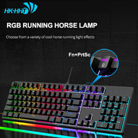 Clavier mécanique HK-HHT, usine d'origine, RGB, axe cyan, anti-poussière et étanche, 104 touches, clavier de jeu compétitif