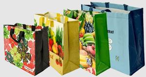 Supermarché empaquetant l'impression stratifiée tissée par pp de sacs avec la chaleur normale pressent l'intérieur extérieur enduit de la manipulation de surface de colle - Product Image 2