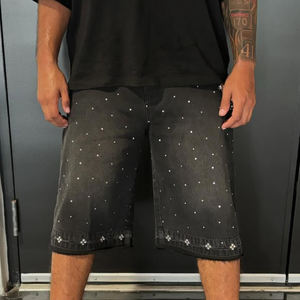 Shorts en jean vintage lavés, style streetwear, sur mesure pour homme - Product Image 6