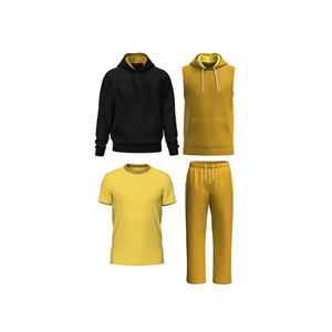 Unisex Yellow Black Tracksuit Set Moisture Wicking Reversible Tank Top Shorts Hoodie for T-Shirt Pants <b>Socks</b> Duffle Bag Sports - Product Image 2