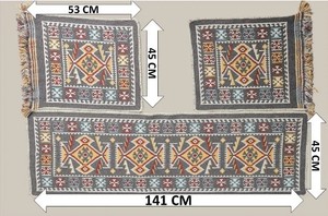 Juego de alfombras para asiento de coche estilo Kilim hechas a máquina, alfombras lavables para exteriores con funda para asientos de coche - Product Image 2