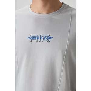 T-shirt Homme Oversize Épais Texturé en Jersey 100% Coton Effet Pierre avec Motif Imprimé - 88372 - Product Image 4