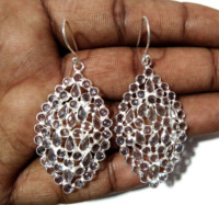 Pendientes Colgantes Hippies Bohemios de Plata de Ley 925 con Circonita, Corte Redondo y en Forma de Pera, Ligeros, para Mujer