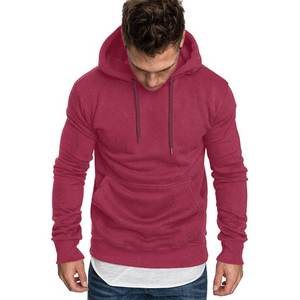 Sweat-shirt à capuche unisexe pour homme, manches longues, cordon de serrage, uni, blanc - Product Image 6