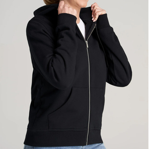Vente en gros de sweats à capuche décontractés pour femmes, nouvelle mode, fermeture éclair, 100% coton, logo sur le devant, service OEM, hiver - Product Image 3