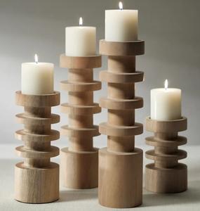 Support à bougies en bois de luxe pour la décoration de la table basse du salon, aspect artisanal, écologique, utilisation pour Noël - Product Image 4