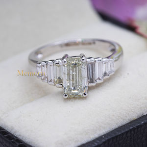 Anillos de compromiso de oro blanco sólido de 18 quilates hechos a mano de alta calidad IGI piedras preciosas de diamantes para bodas, fiestas, joyería al por mayor - Product Image 1