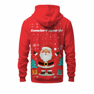 Sudadera con Capucha Unisex de Felpa de Algodón Roja, Temporada de Invierno, Logotipo Bordado con Pedrería en la Parte Delantera, Bolsillo Grande Personalizable - Product Image 3