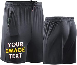 Short d'été classique tendance OEM pour hommes, salopette en maille respirante à séchage rapide imprimée de logos, en nylon et coton décontracté - Product Image 2