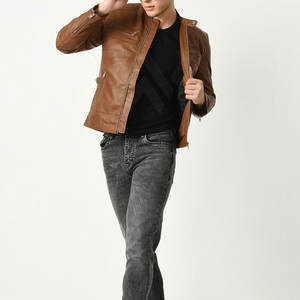 Veste en cuir respirante pour homme, style décontracté, vente chaude, veste en cuir légère pour homme, veste d'hiver en cuir pour homme - Product Image 4