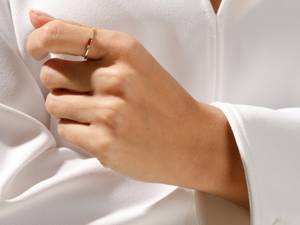 เพชรธรรมชาติและ Baguette ตัดมรกตวง14K ทึบทอง Baguette พลอย Minimalist birthstone Fine สำหรับผู้หญิง - Product Image 6