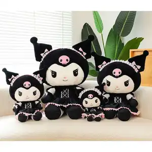 Uniforme créatif Kawaii My Melody, jouet en peluche portant une robe noire, poupée Kuromi pour fille et enfants, cadeaux incroyables