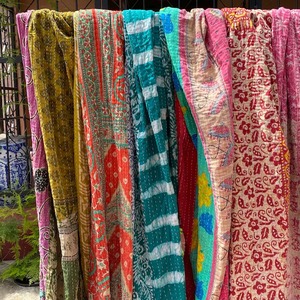 Các loại màu sắc khác nhau kantha chăn chắp vá kantha ném mỗi chăn màu sắc độc đáo đẹp đảo ngược chăn trải giường - Product Image 5