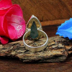 แหวนเงินอัญมณีลาริมาร์ธรรมชาติหลวมคริสตัลธรรมชาติ - Product Image 1