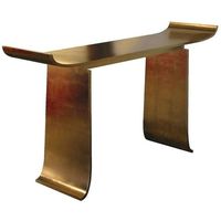 Table console moderne en aluminium durable au design abstrait, convertible, pour salon et usage hôtelier